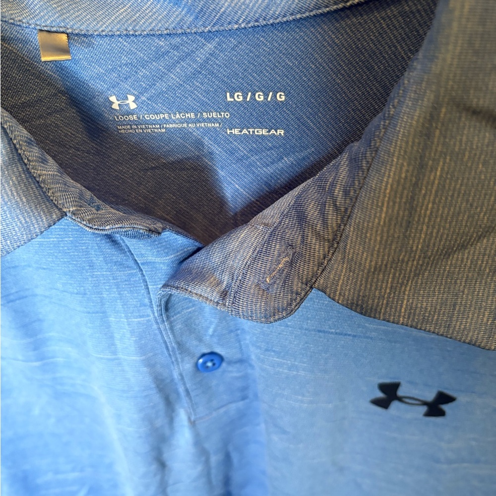 Under Armour Blue Polo Shirt Sporty Casual Wear - Picture 3 of 3